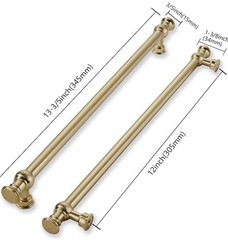 5 Pack 12” Center to Center hole. Brushed Brass Cabinet Pulls Solid Heavy Duty.