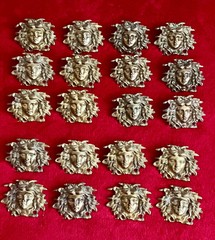 Lot 20 Vintage VERSACE MEDUSA MULTI PURPOSE HOME WALL DECOR PLAQUE Gold BRASS AG