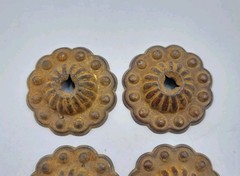 Vintage Knob Backplates Door Drawer Spool Cabinet Hardware Lot of 6