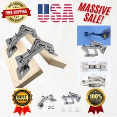 170/175° Adjustable Frameless Cabinet Hinges – Soft Close, Stainless Steel Pair