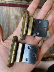 6 Pr 12 Stanley Ranch Craft Saddle Strap Antique Brass 3/8″ Inset Hinges 4310-F3