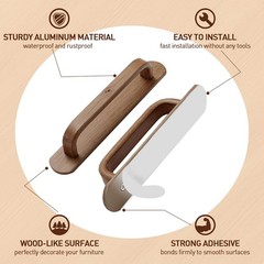 Stick On Cabinet Handles Metal Peel and Stick Cabinet Handles Walnut Wood Lik…
