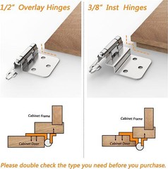 3/8-inch Inset Cabinet Door Hinges Face Mount Self Closing Cabinet Door Hinges