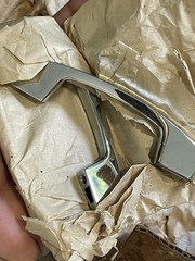Lot of 12 Vintage Mid Century Modern Silver Chrome Metal Drawer Pulls Atomic