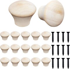 Versatile 20pcs Round Wooden Drawer Pulls – Unfinished for Personalized Touch