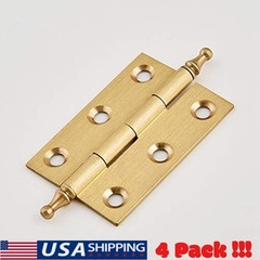 4Pack 2.5inch Decorative Solid Brass Kitchen Cabinet Hinges Furniture Cupboard