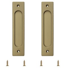 2pcs 180mm Bronze Gold Aluminum Rectangular Recessed Sliding Door Flush Pulls