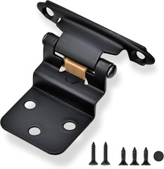 10 Pack 5 Pairs 3/8″ Inset Cabinet Door Hinges – Matte Black Offset Self Closing
