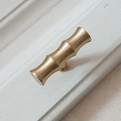 Bamboo handle Brushed Gold Brass Cabinet Handle Bamboo Dresser Knob T Bar Knob