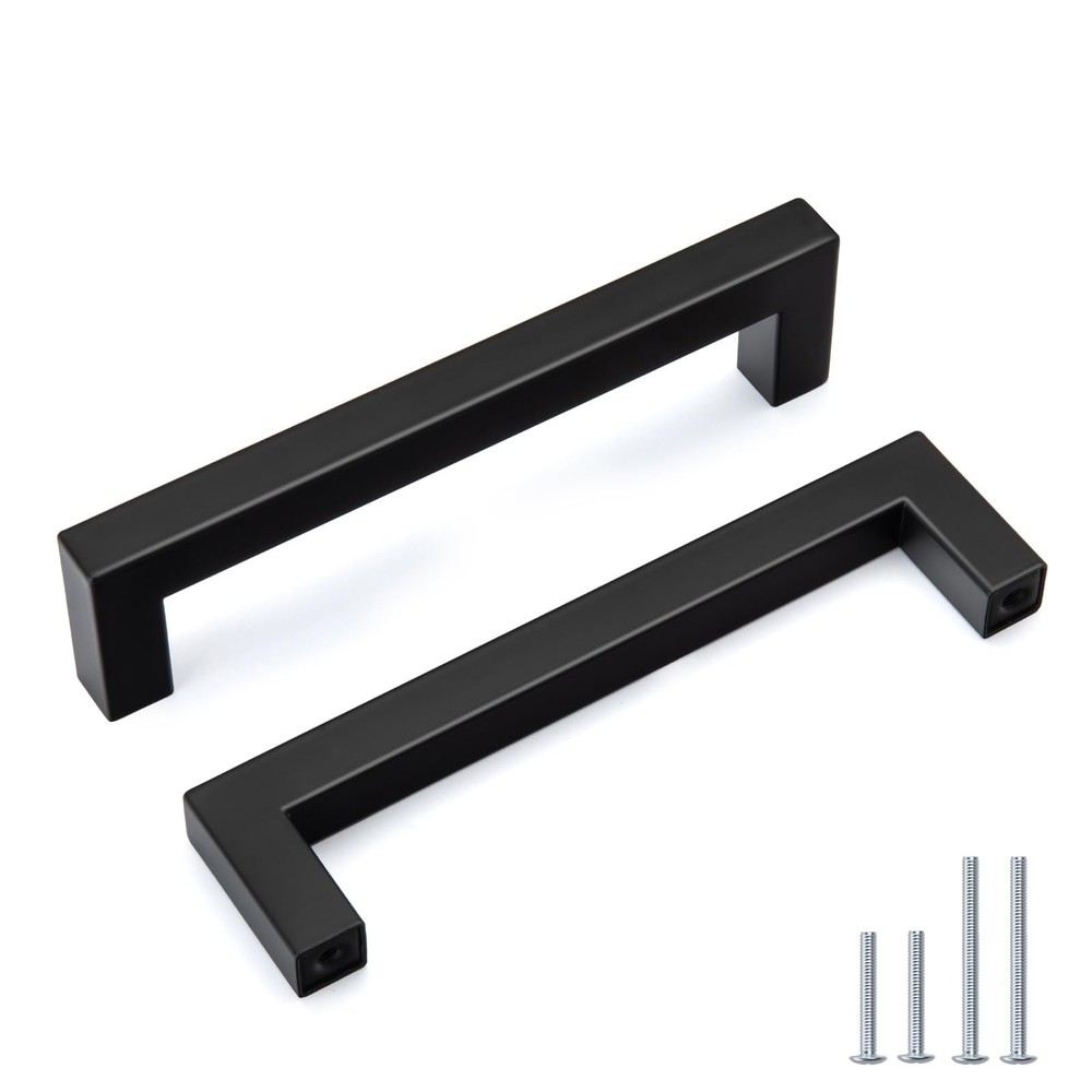 45 PCS Matte Black Stainless Steel Cabinet Drawer Handle Pull 5 Inch 128mm
