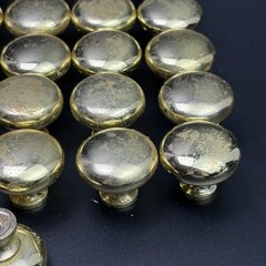Solid Heavy Duty Brass 1.25 inch Gold Colonial Cabinet Knobs- Lot Of 38 Knobs