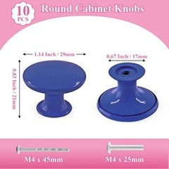 10pcs Metal Cabinet Knobs Drawer Knobs, Round Shaped Dresser Knobs Royal Blue
