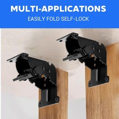 MAQUITA 10 Pack Folding Brackets, 90-180 Degree 2.8 x 2.1 x 2.7 inches, Black