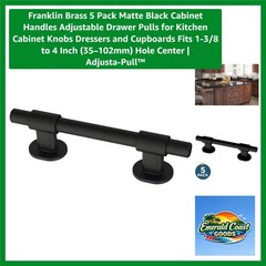 Durable Matte Black Adjustable Handles 5 Pack – Ideal for Cabinets & Dressers