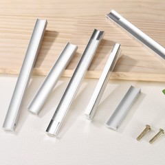 6Pcs Drawer Pulls, 6.3″(160mm) Hole Spacing 6.7″ l Kitchen Handles, Silver Tone