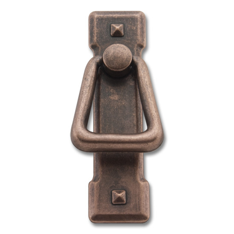 50 Pack Drop Pull Antique Copper, 2-7/32″ CC, 13/16″ projection (No Screws)