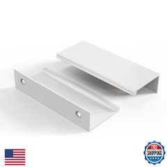 Rergy 10 Pack White Cabinet Pulls 3 Inch Finger Pull for Cabinets Edge Aluminum
