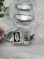 25 NEW Cosmas Drawer Hardware Polished Chrome Silver Cup Pulls 3″ #4310CH