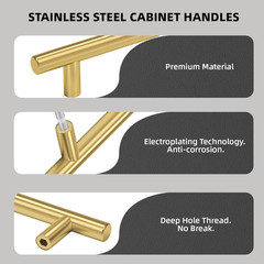 50 Pack 3-3/4In Brushed Gold Cabinet Pulls Gold Kitchen Cabinet Handles Brushed