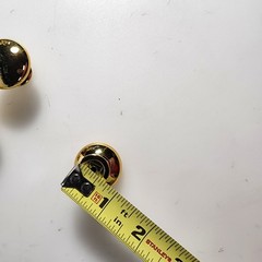 Lot of 5 Vintage Large Solid Brass Door Drawer Cabinet Round Knob Pulls 1″