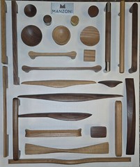 manzoni knob pull handle walnut oak metal unique artist artistic