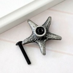 Starfish Antique Silver Dresser Knob Drawer Knobs Kitchen Cabinet Sea Star