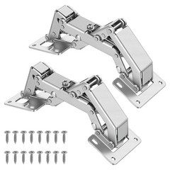 2 Pack 175 Degree Hinges Frameless Cabinet Doors Hinges Hydraulically Adjusta…