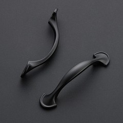 30 Pack 3 Inch Rounded Foot Arch Cabinet Handles, Matte Black, Curved Pulls