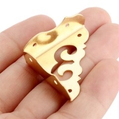 Cabinet Furniture Drawer Trunk Plate Corner Brass Guard Chinese Style 2 Color