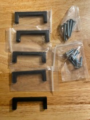 5 Pack Koofizo Flat Black Bar Cabinet Pulls 1816-76-FB05 3-3/8in W 1-1/8in T New