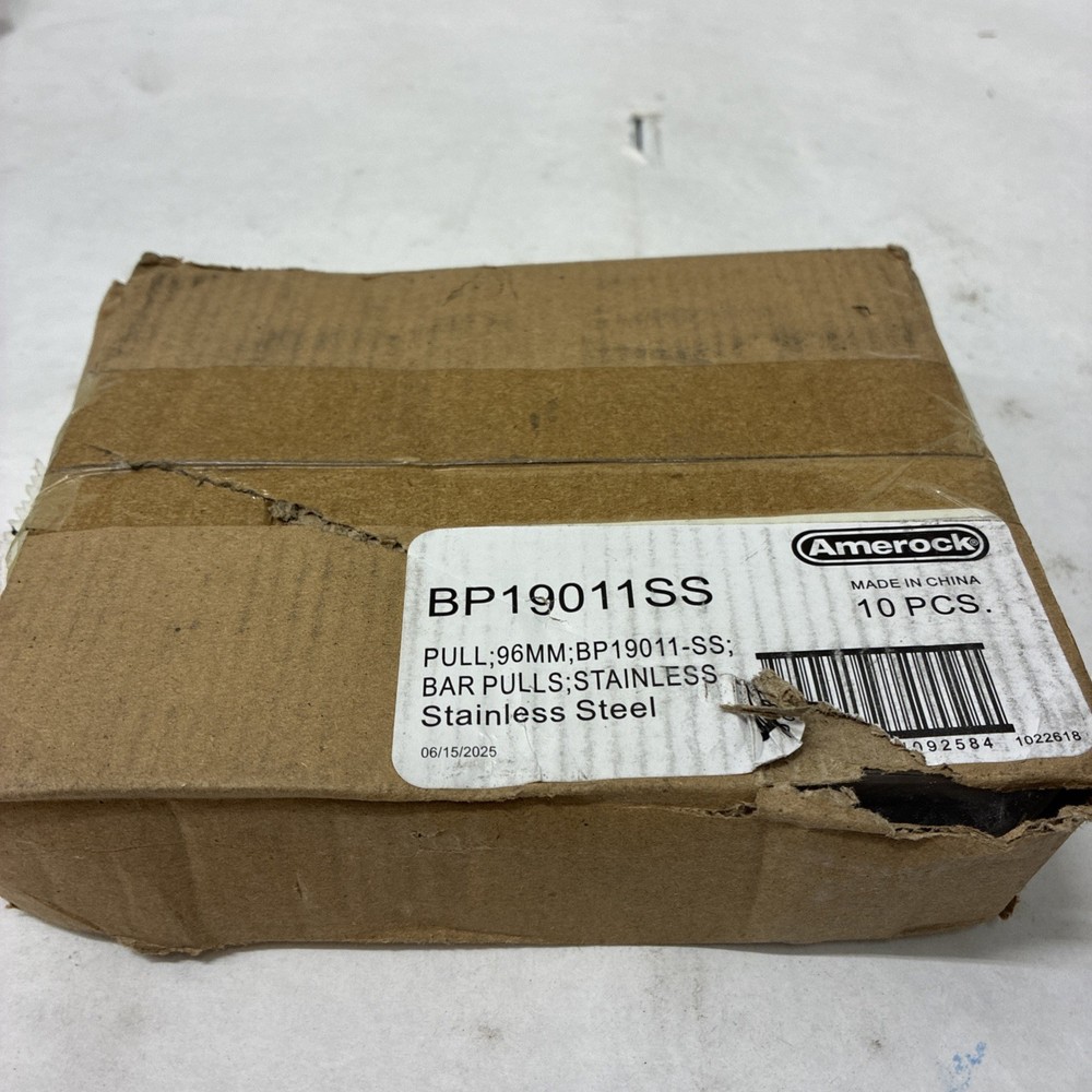 Lot of 10 Amerock 96mm Pull Bars Stainless Steel Finish BP19011-SS