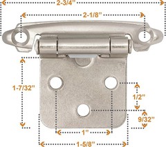 Brushed Nickel Self-Closing Cabinet Hinges 10 Pack – Upgrade Your Kitchen Style