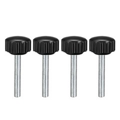 M4 x 30mm Male Thread Knurled Clamping Knobs Grip Thumb Screw on Type 4 Pcs