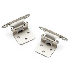 1/2 Inch Overlay Cabinet Hinges SelfClosing Face Mount Satin Nickel 20 PCS