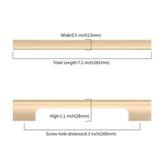 Asidrama 10 Pack 6.3″ Champagne Copper Kitchen Cabinet Handles Pulls