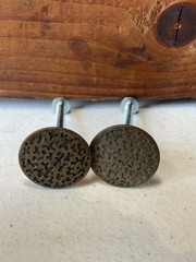 Vintage MCM Textured Copper Bronze Dresser Knobs Drawer Pulls Japan 885 2 Pair