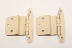 Lot of 14 NOS Vintage Cream Painted Cabinet Cupboard Door Hinge 3/8″ Inset C4