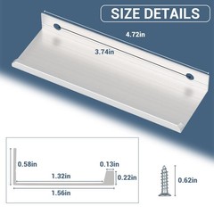 10 PCS Silver Edge Finger Pulls Concealed Drawer 120mm/4.72 Inch 96mm Hole