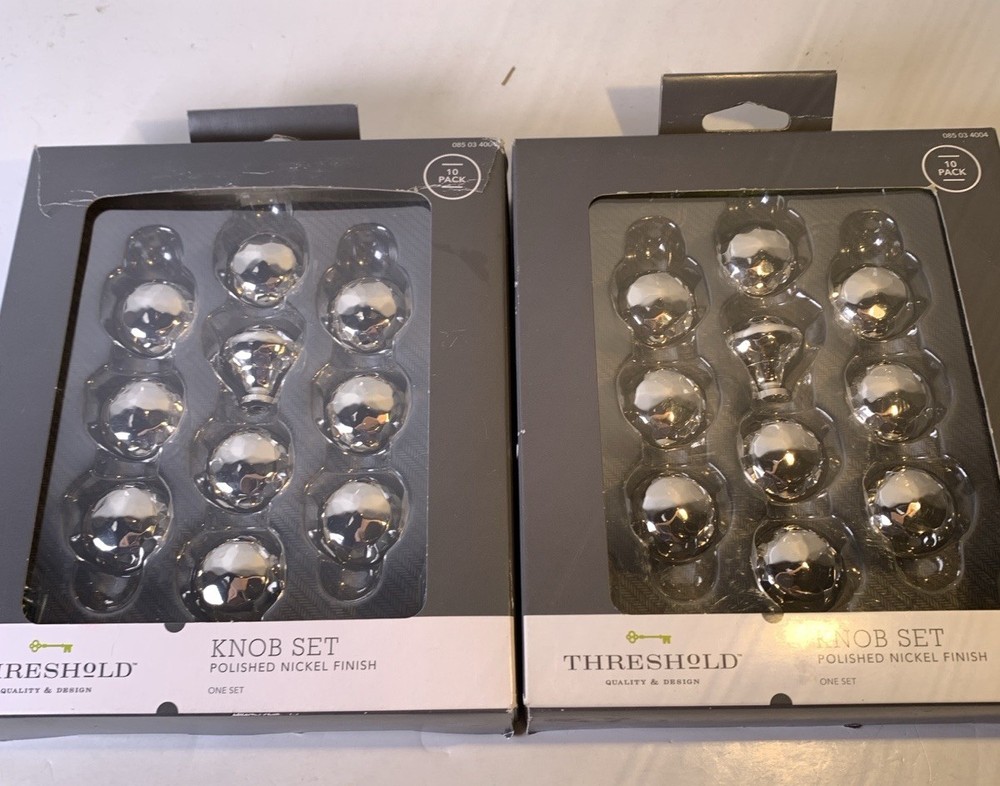 Threshold Knob 2 Sets Polished Nickel Finish Texture 20 Total