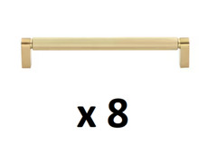 *8* GlideRite 7-9/16 in. CC Satin Gold Solid Knurled Bar Pull (4788-192-SG-10)
