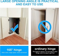 2-Pieces 165 Degree Lazy Susan Hinge, Face Frame, Clip on Plate for Easy Install