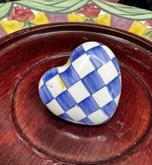 One Mackenzie Childs Royal Check Heart Knob With Hardware