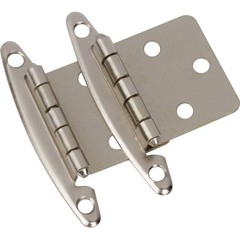 DecoBasics (25 Pairs Pack/50 Pcs) Satin Nickel, Non Self Closing/Free Swinging V