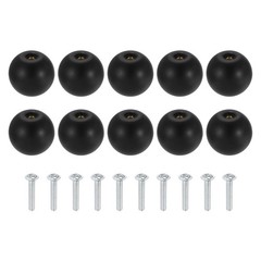 10 Pcs Cabinet Knobs, 1″ (25mm) Diameter Knob for Cupboard, Matte Black