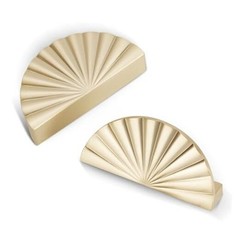Pack 3 Inch (76mm) Cabinet Pulls Cup Flat 3in(76mm) Hole Center 5 Brushed Gold