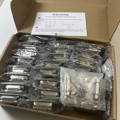 Ravinte 50Pack(25 Pairs) 1/2 Inch Overlay Kitchen Cabinet Hinges,Satin Nickel