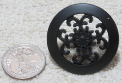 BLACK ORNATE Cabinet Knob Round Drawer Antique Style Set Of 10 Knobs