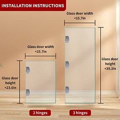 Cabinet Glass Door Hinge,2 Pcs 90 Degrees Frameless Glass Door Hinge