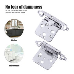 20Pcs 1/2″ Overlay Kitchen Cabinet Hinges Brushed Nickel Cupboard Door Hinges