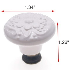 M MIMHOOY 12Pcs White Ceramic Cabinet Knobs Floral Dresser Drawer Knobs with …